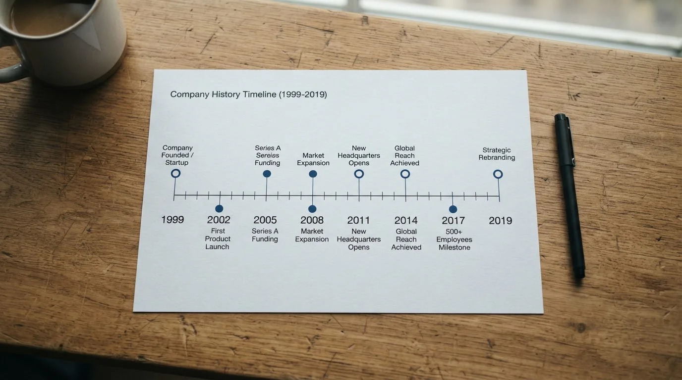 Historical timeline document showing e-wallet service evolution from 1999 to 2019