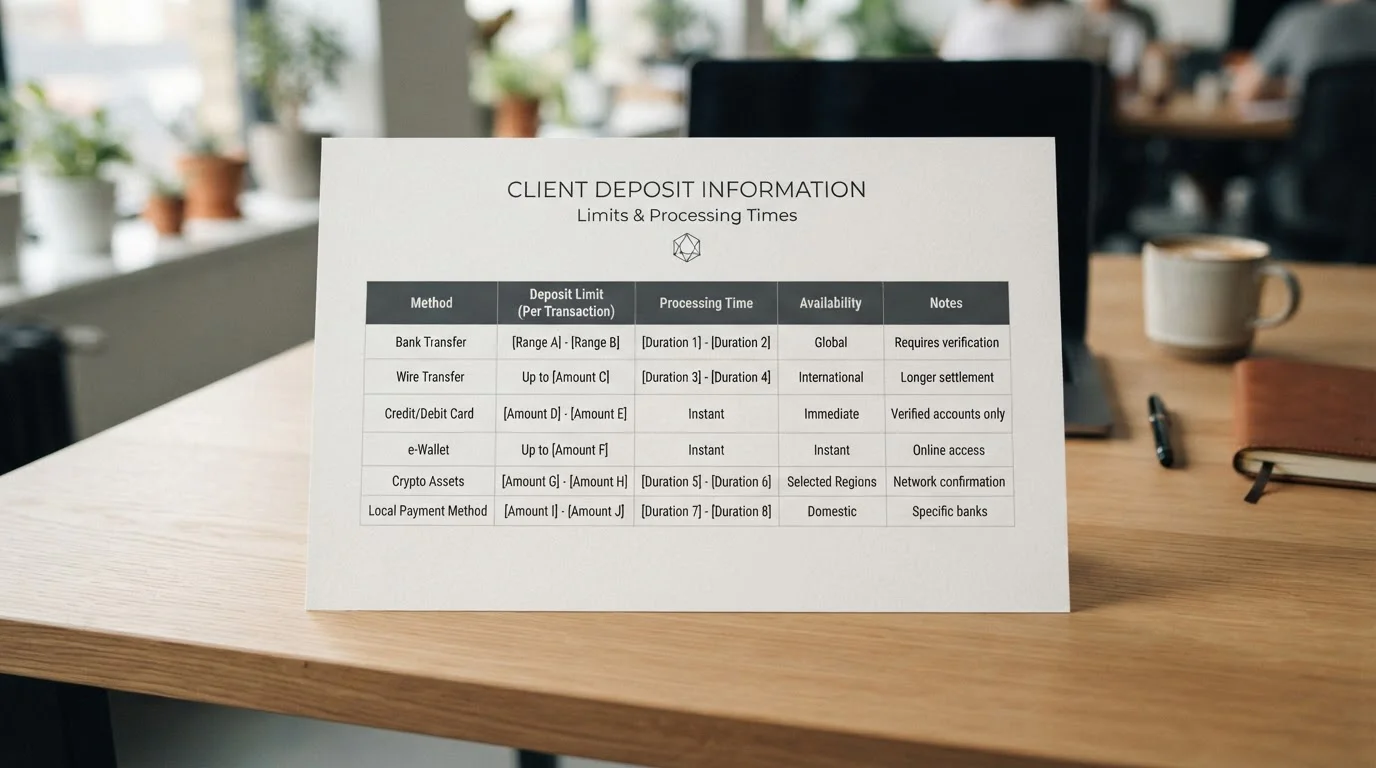 Document showing casino deposit limits and processing times for Google Pay