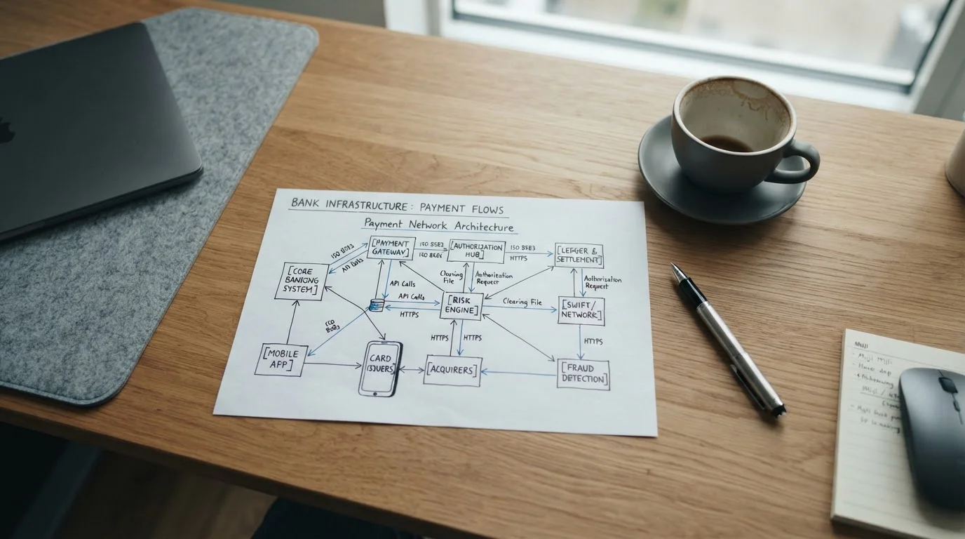 Interac network diagram showing Canadian banking infrastructure