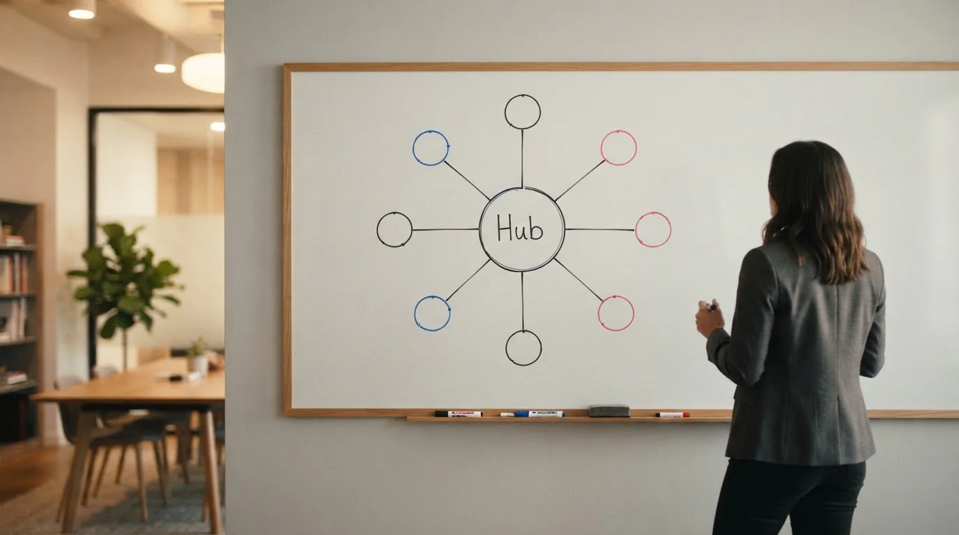 White-label casino network diagram showing shared infrastructure