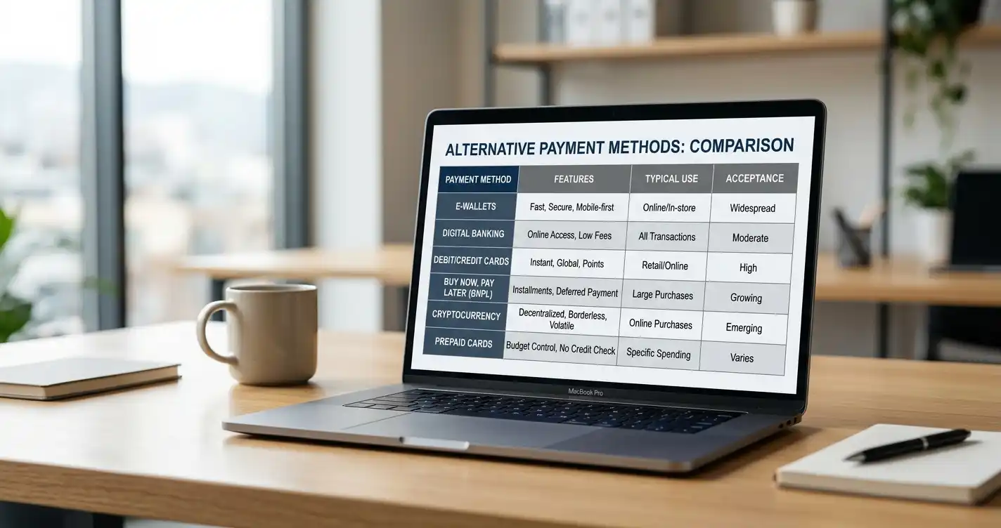 Comparison chart showing alternative payment methods for UK casino players