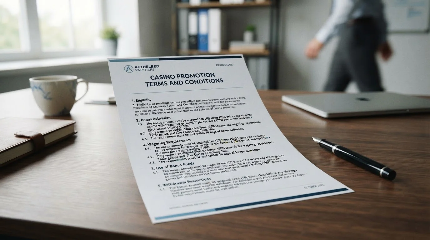 Clean bonus terms document showing 10x wagering cap