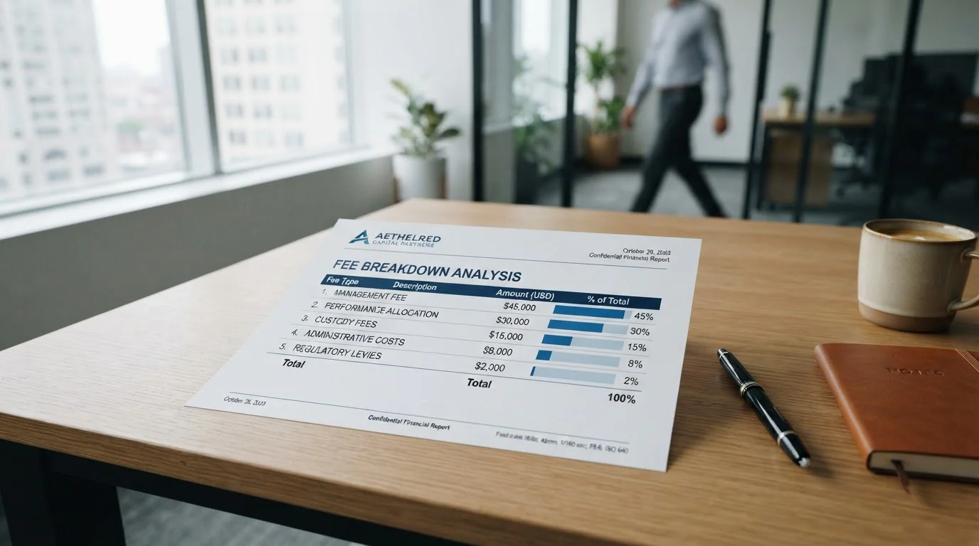Simple fee breakdown document showing deposit and withdrawal costs