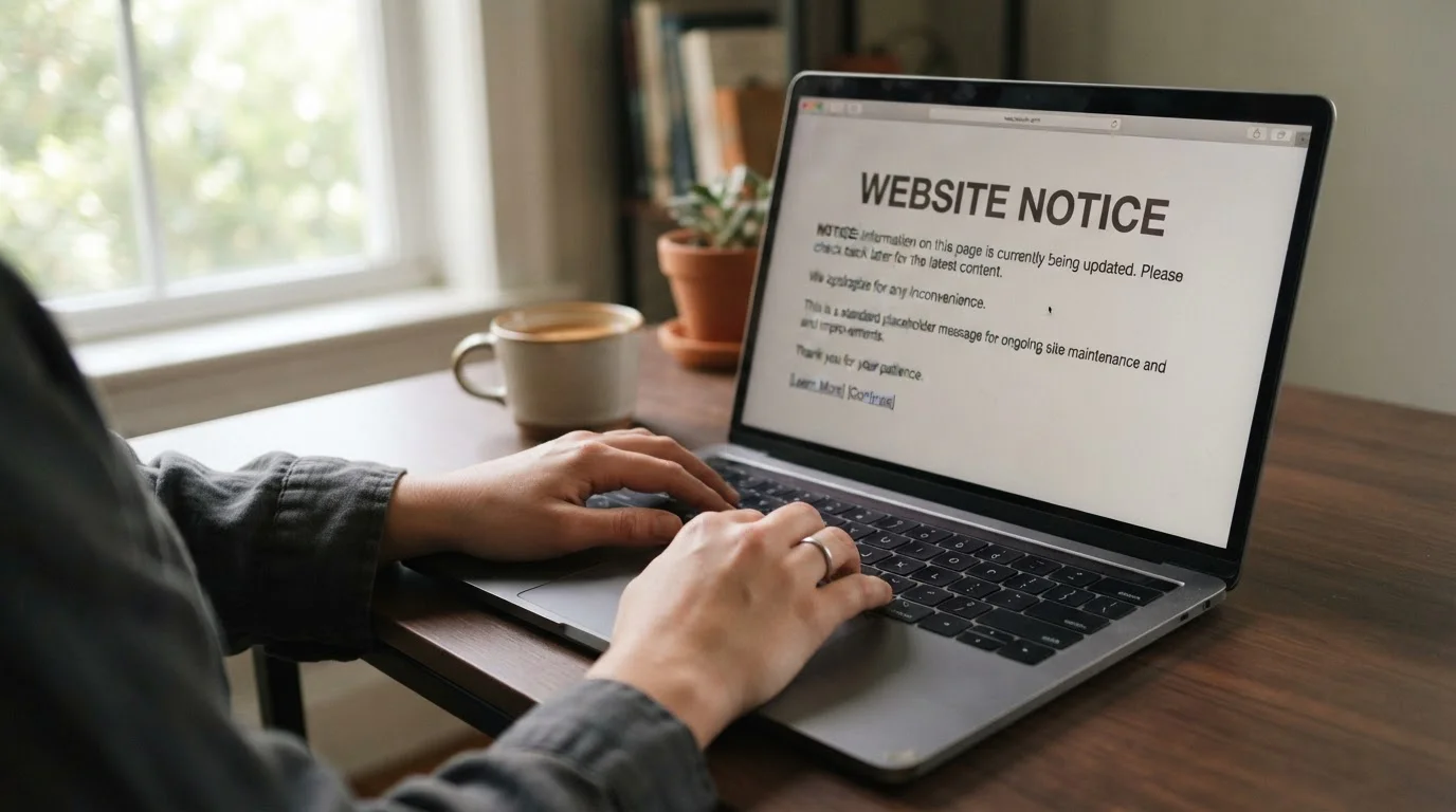 MyCitadel website closure notice displayed on laptop screen