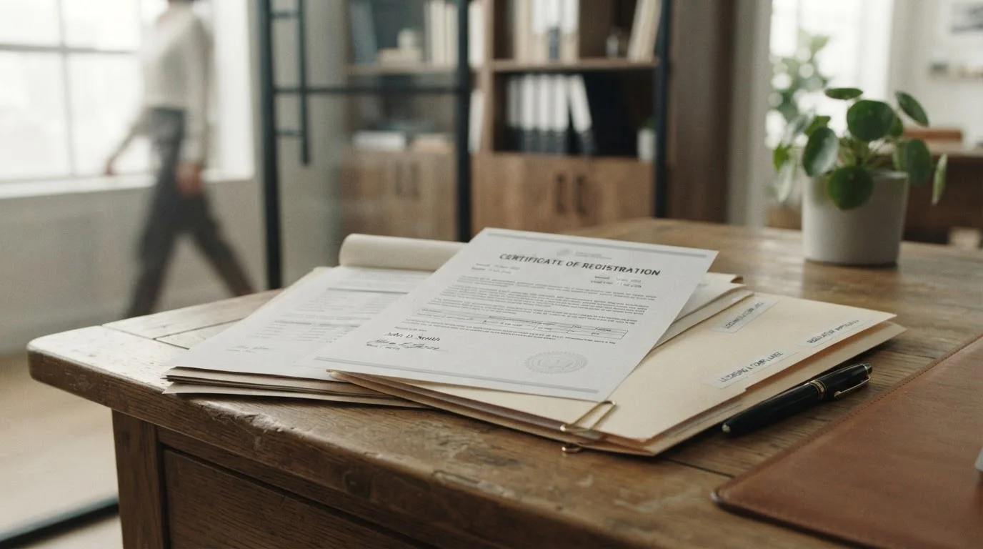 Offshore casino license documentation on desk