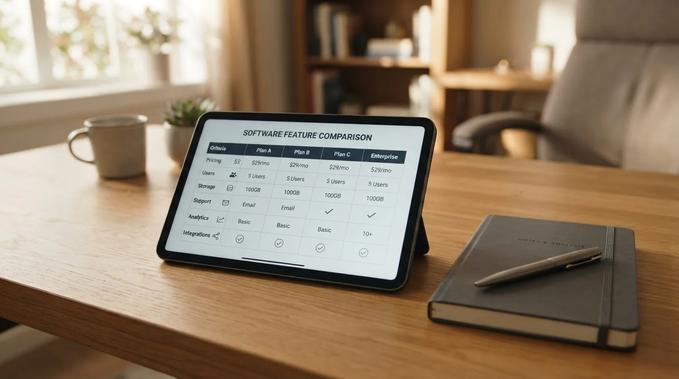 Comparison chart showing offshore casino licenses on modern tablet screen