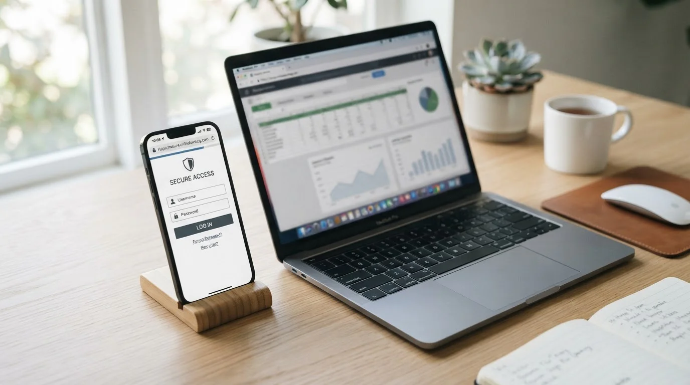 Smartphone showing secure online banking authentication interface