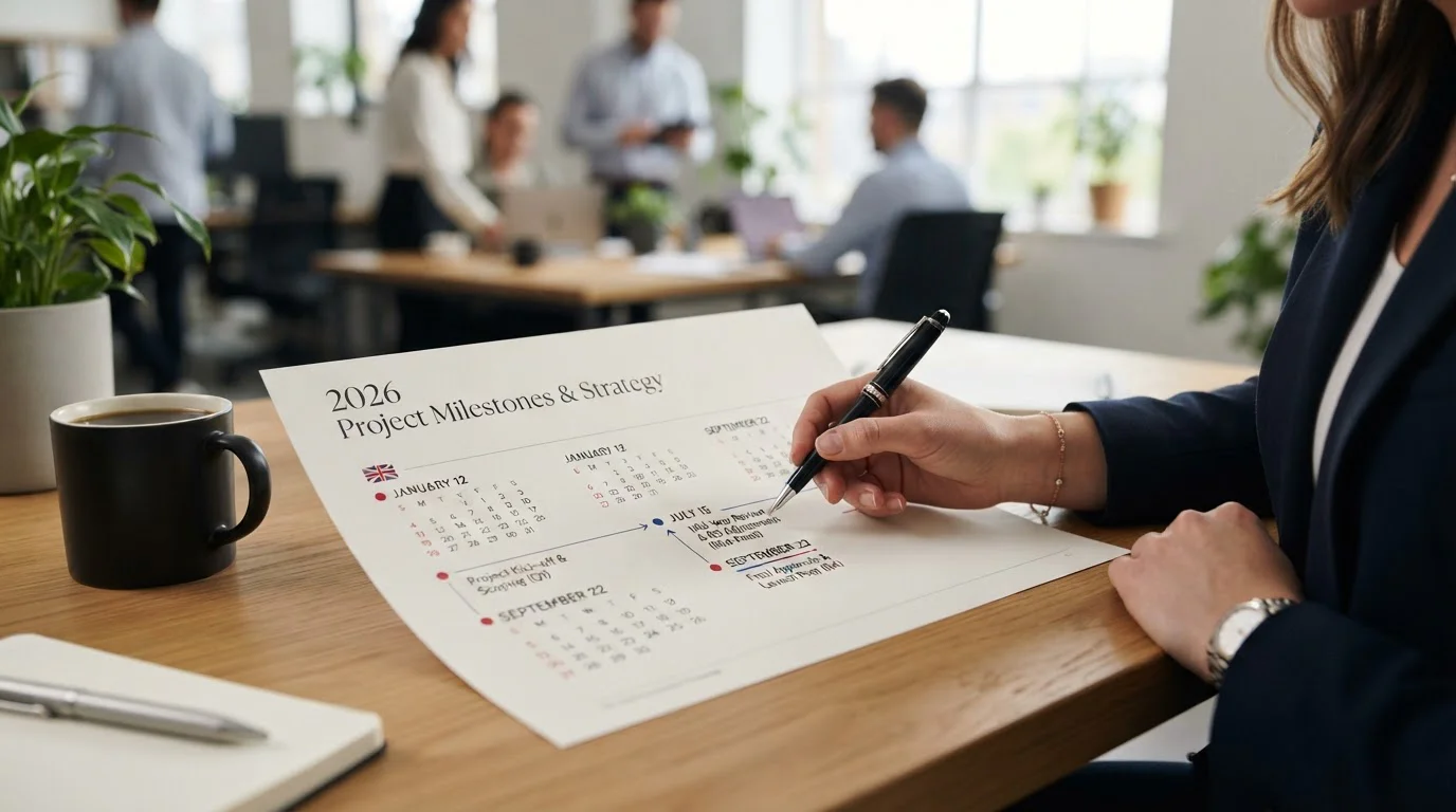 Calendar showing three key 2026 UK gambling regulation dates with brief impact descriptions