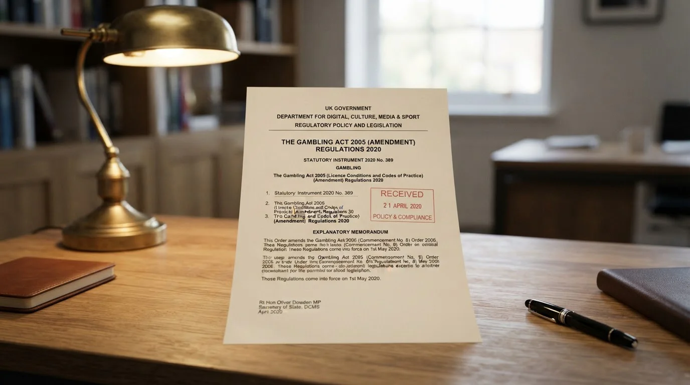 UK Gambling Commission official document showing credit card ban legislation excerpt with April 2020 date