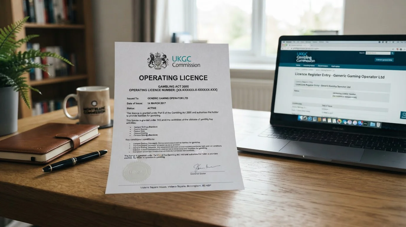 UK Gambling Commission licence document with regulatory details