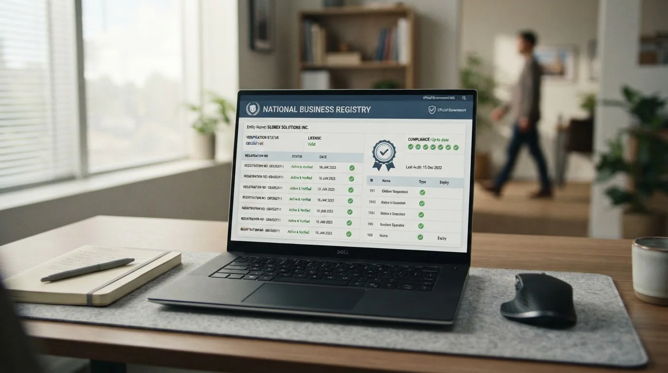 UKGC license badge and register verification interface screenshot